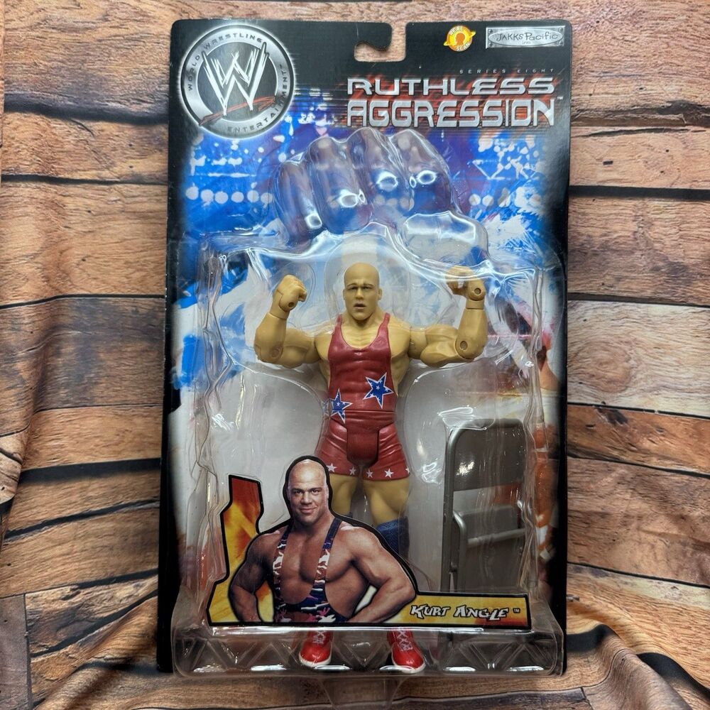 WWE Kurt Angle Action Figure Ruthless Aggression Series 8 Jakks Pacific MOC Chai
